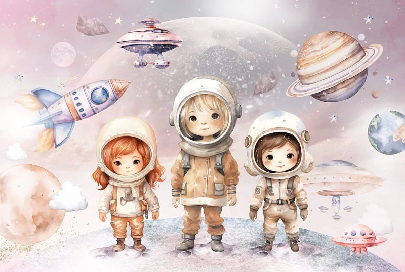 FOTOTAPETA kosmiczne astronautki - NA WYMIAR
