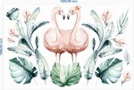 NAKLEJKI NA ŚCIANĘ flamingi w liściach 150x100cm