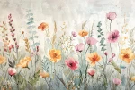 Fototapeta mural akwarelowa łąka wz4 - NA WYMIAR