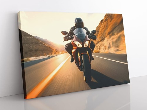 OBRAZ NA PŁÓTNIE Wyścig na motorze wz1