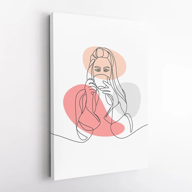 OBRAZ NA PŁÓTNIE Kobieta, One Line Art wz13