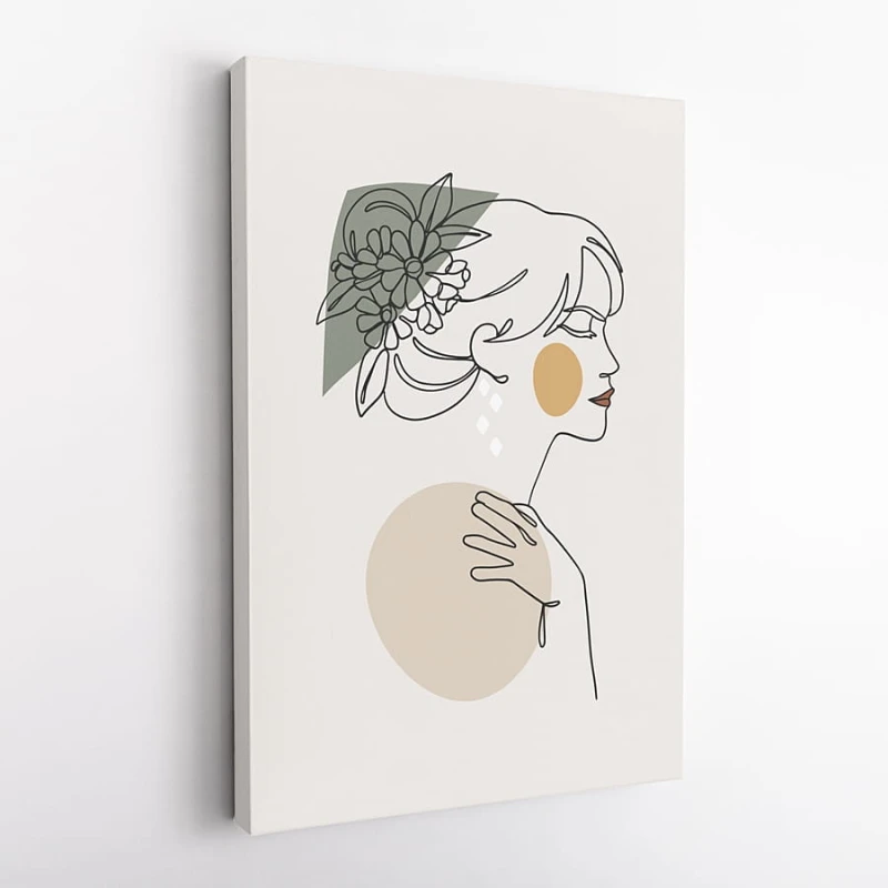 OBRAZ NA PŁÓTNIE Kobieta, One Line Art wz101