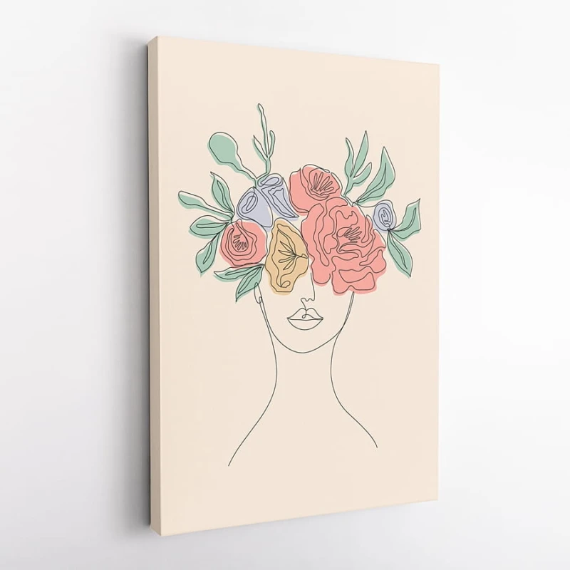 OBRAZ NA PŁÓTNIE Kobieta, One Line Art wz122