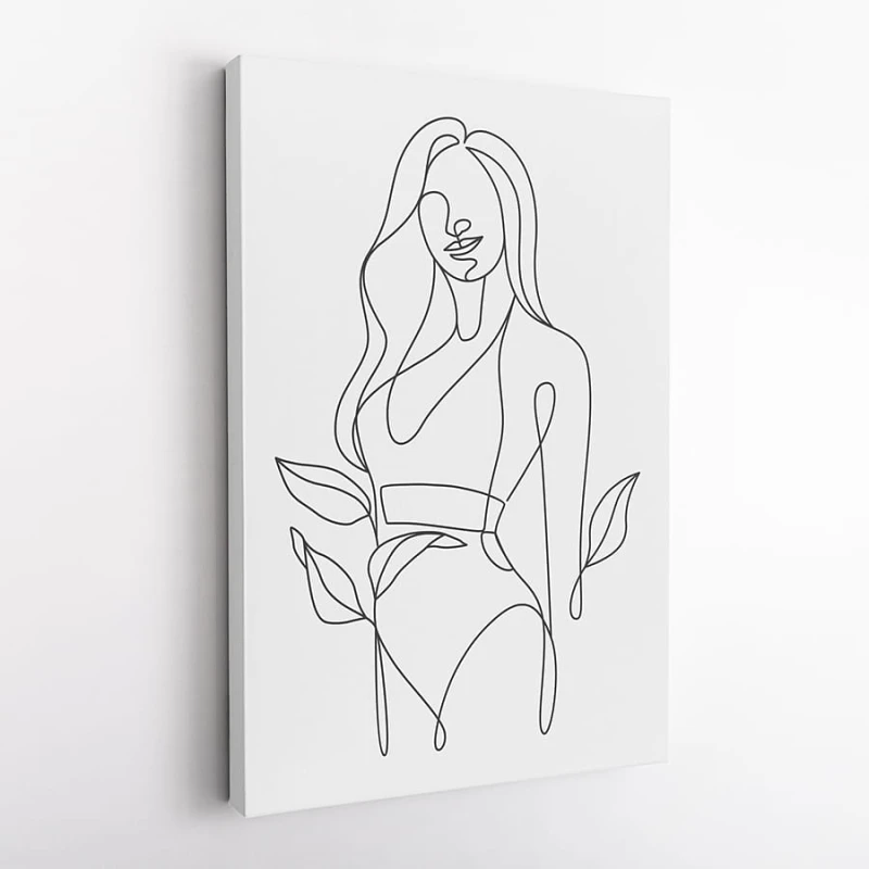 OBRAZ NA PŁÓTNIE Kobieta, One Line Art wz2
