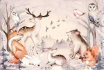 Fototapeta mural leśne spotkanie wz4 - NA WYMIAR