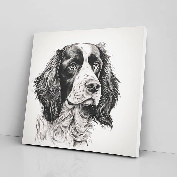 OBRAZ NA PŁÓTNIE portret psa , springer spaniel wz1