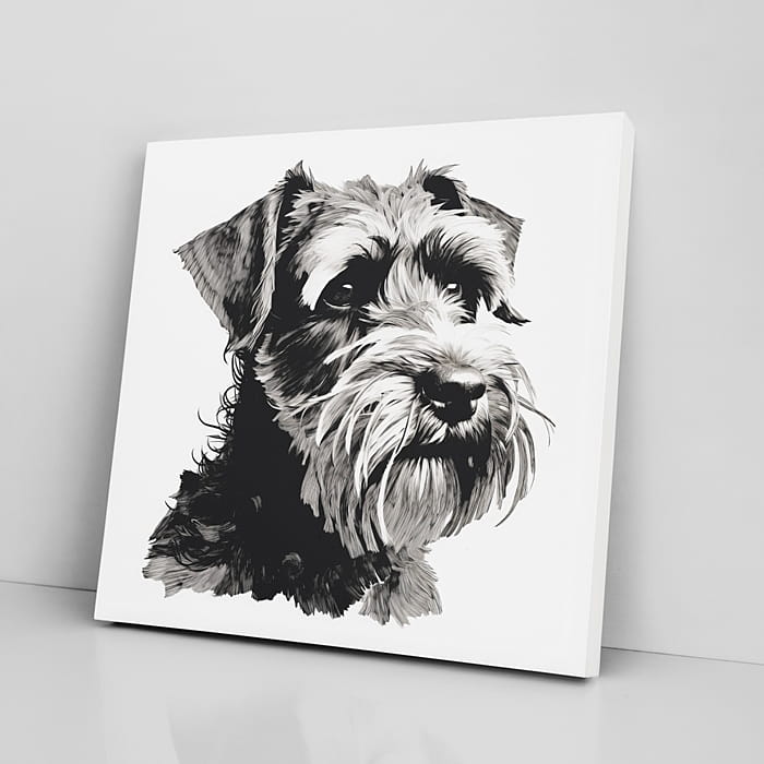 OBRAZ NA PŁÓTNIE portret psa, sznaucer miniaturowy wz3