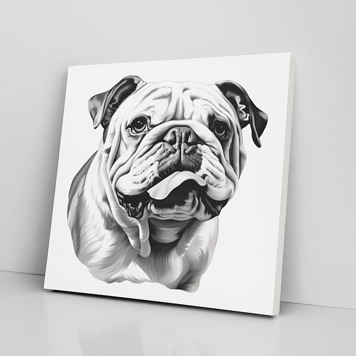 OBRAZ NA PŁÓTNIE portret psa, buldog angielski wz3