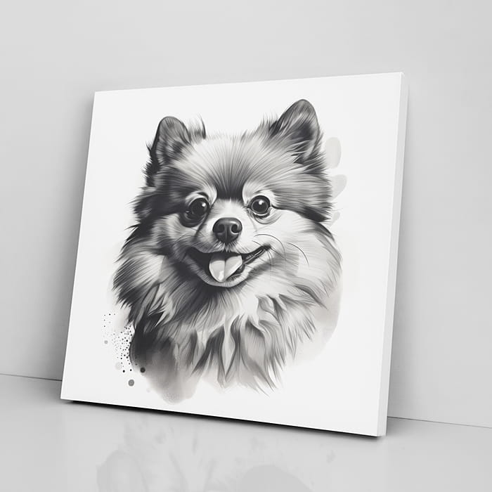 OBRAZ NA PŁÓTNIE portret psa, szpic miniaturowy wz1