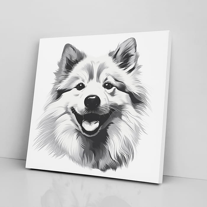 OBRAZ NA PŁÓTNIE portret psa, szpic wilczy wz1
