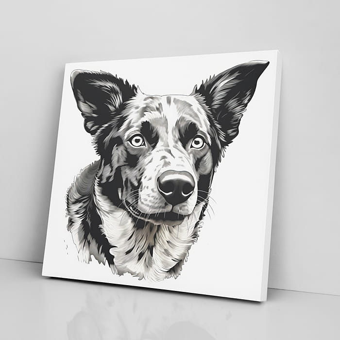 OBRAZ NA PŁÓTNIE portret psa, koolie wz2