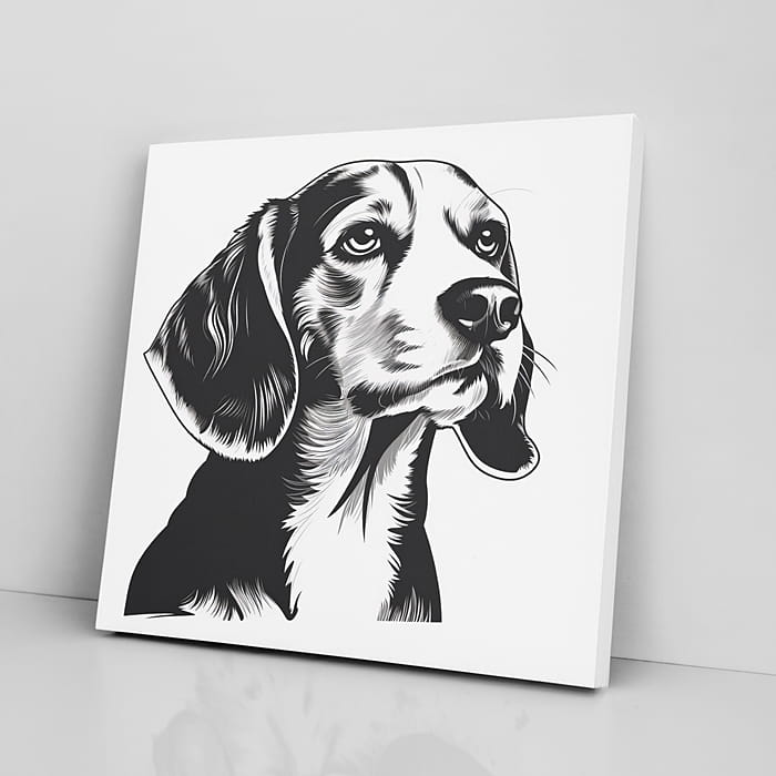 OBRAZ NA PŁÓTNIE portret psa, beagle wz2