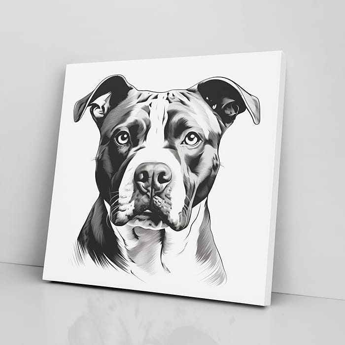 OBRAZ NA PŁÓTNIE portret psa, pitbull wz1 