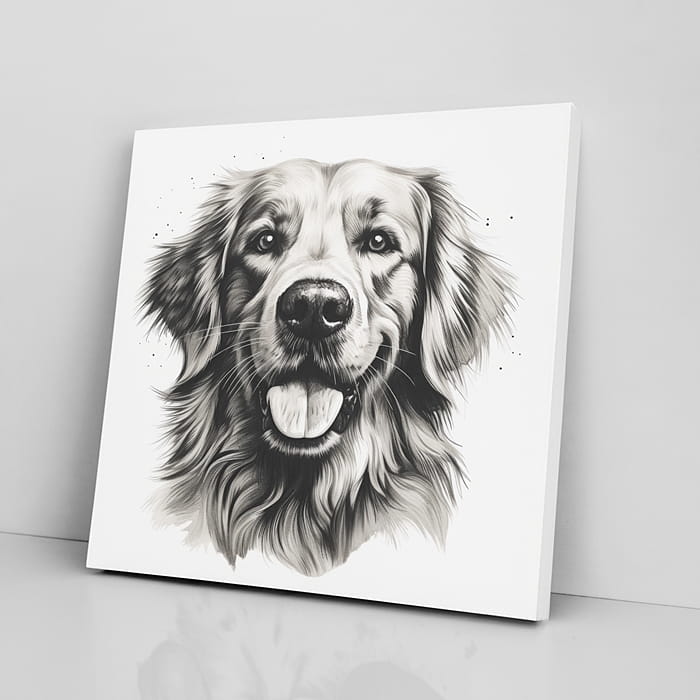 OBRAZ NA PŁÓTNIE portret psa, golden retriever wz3