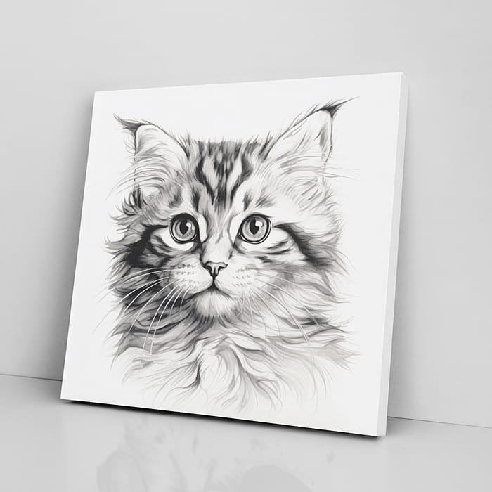 OBRAZ NA PŁÓTNIE portret kota, maine coon wz2