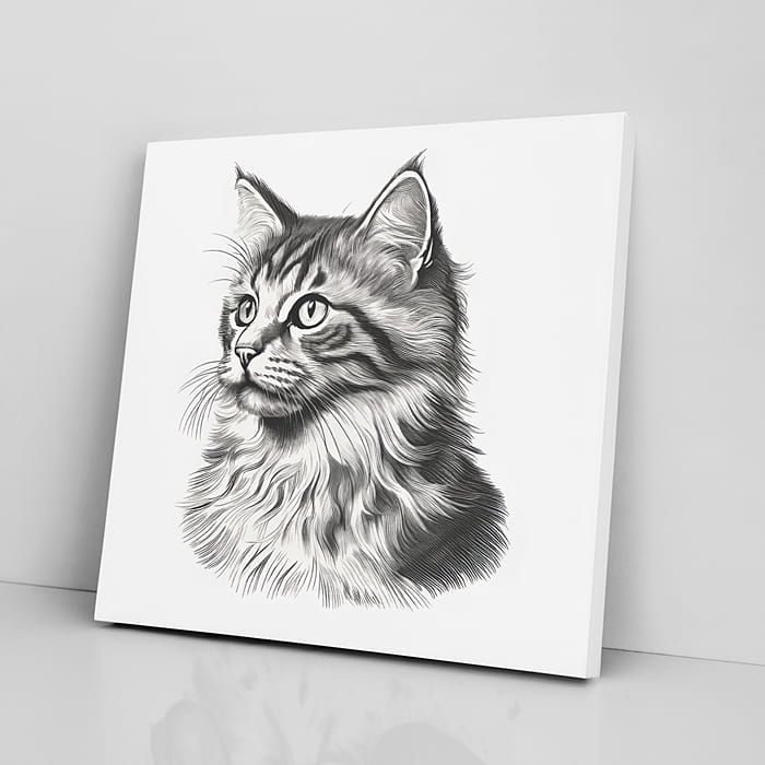 OBRAZ NA PŁÓTNIE portret kota, maine coon wz5
