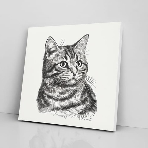 OBRAZ NA PŁÓTNIE portret kota, kot amerykański wz5