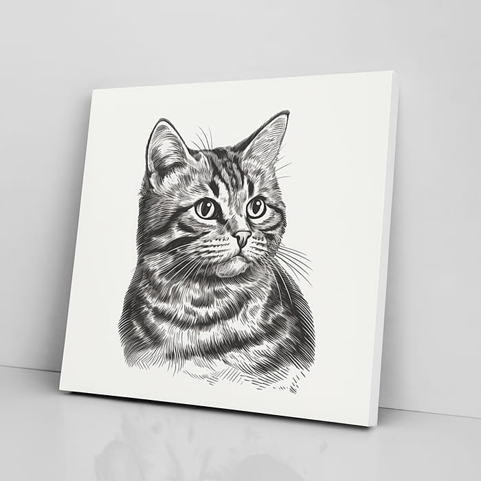 OBRAZ NA PŁÓTNIE portret kota, kot amerykański wz5