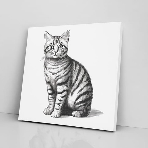 OBRAZ NA PŁÓTNIE portret kota, kot amerykański wz6