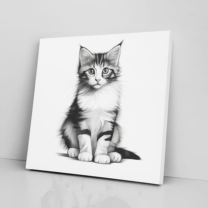 OBRAZ NA PŁÓTNIE portret kota, maine coon wz14
