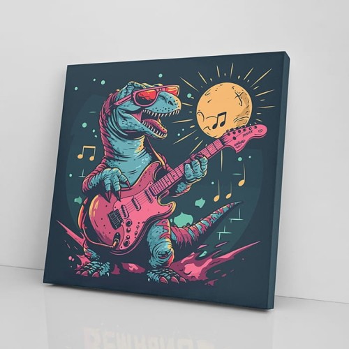 OBRAZ NA PŁÓTNIE Dinozaur, pop-art wz21