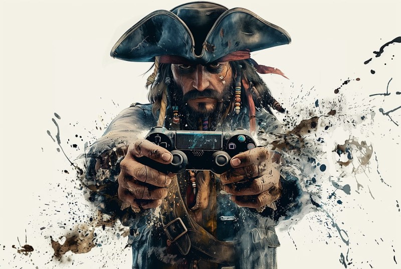 FOTOTAPETA Pirat z padem gamer wz8 - NA WYMIAR