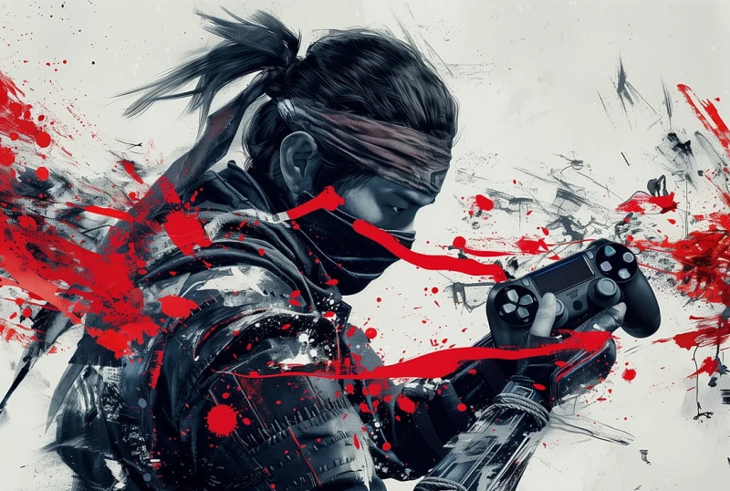 FOTOTAPETA Wojownik ninja z padem gamer wz20 - NA WYMIAR
