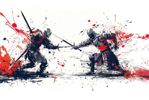 FOTOTAPETA Walka rycerzy gamer wz21 - NA WYMIAR