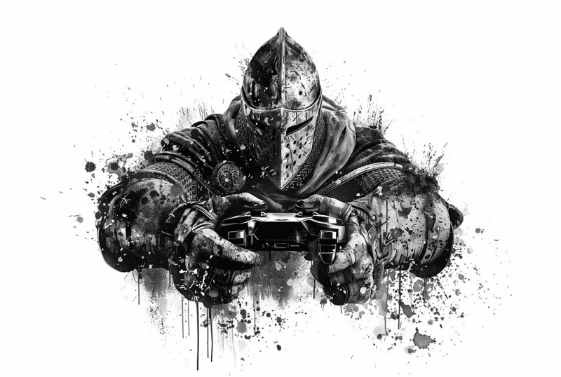 FOTOTAPETA Rycerz z padem gamer wz25 - NA WYMIAR