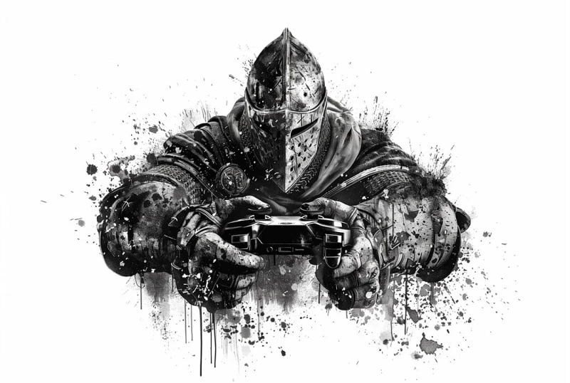 FOTOTAPETA Rycerz z padem gamer wz25 - NA WYMIAR
