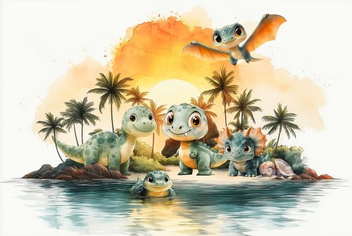 FOTOTAPETA DINOZAURY dinusie wz2 - NA WYMIAR