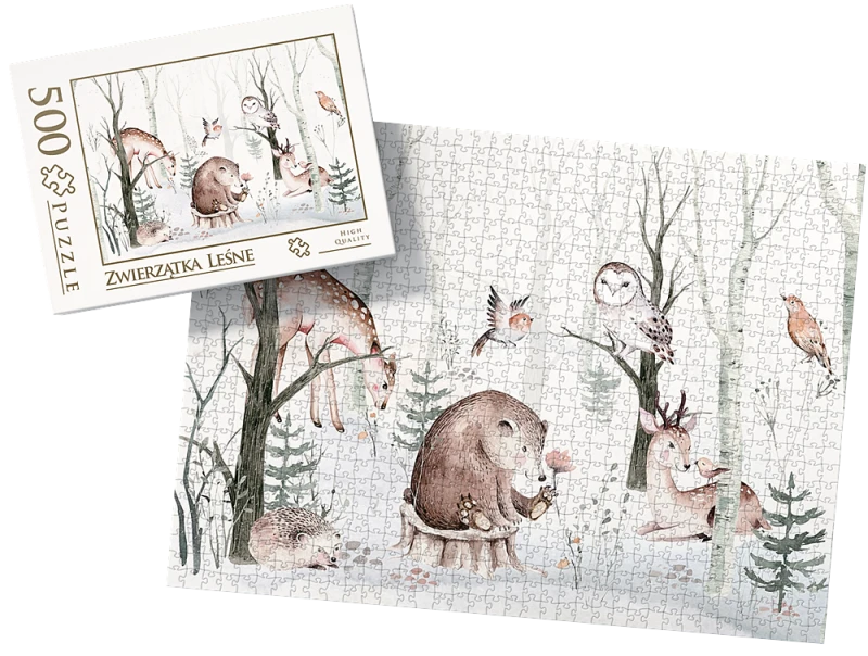 PUZZLE - zwierzątka leśne wz1 - z pudełkiem