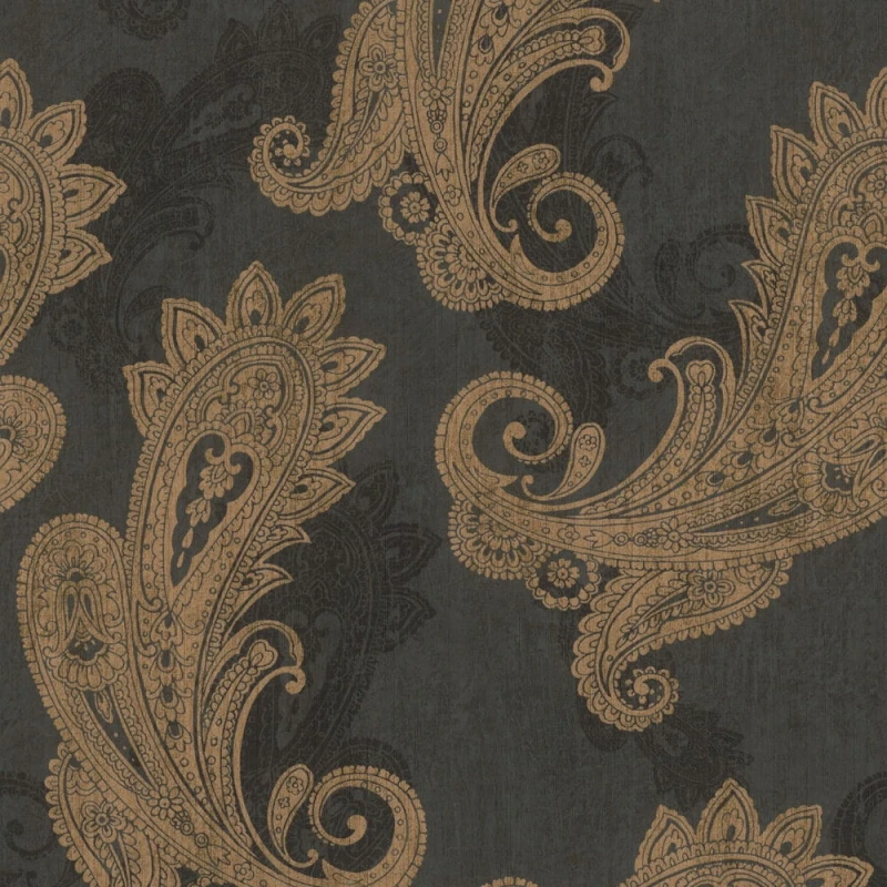 TAPETA - ornamenty - na czarnym tle