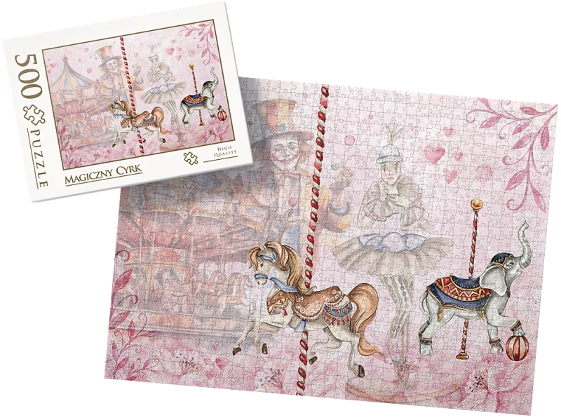 PUZZLE - magiczny cyrk - z pudełkiem