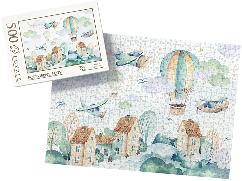 PUZZLE - podniebne loty - z pudełkiem