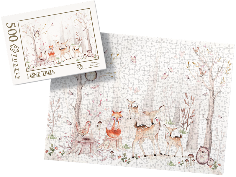 PUZZLE - leśne trele - z pudełkiem