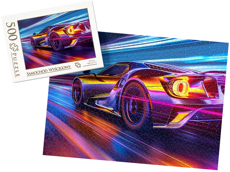 PUZZLE - Samochód wyścigowy wz23 - z pudełkiem