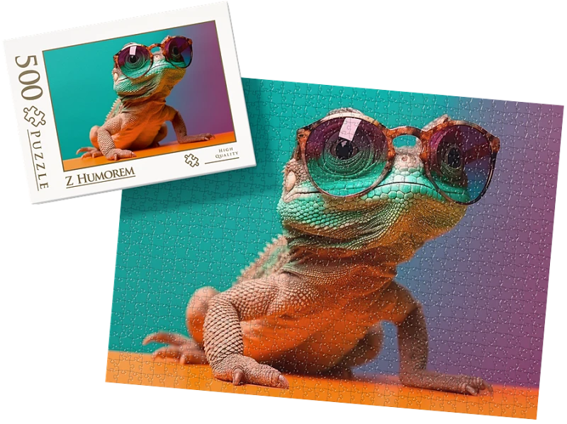 PUZZLE - Śmieszny zwierzak wz13 - z pudełkiem