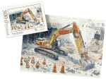 PUZZLE - plac budowy wz4 - z pudełkiem