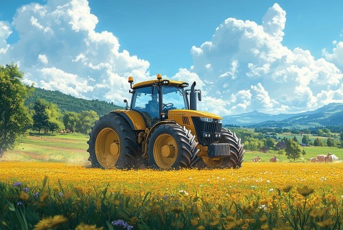 FOTOTAPETA traktor na polach wz4 - NA WYMIAR