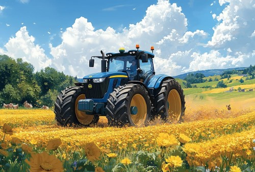 FOTOTAPETA traktor na polach wz5 - NA WYMIAR