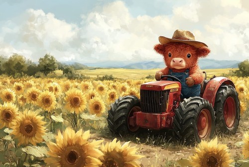 FOTOTAPETA traktor na polach wz6 - NA WYMIAR