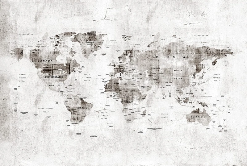 FOTOTAPETA mapa świata mural - NA WYMIAR