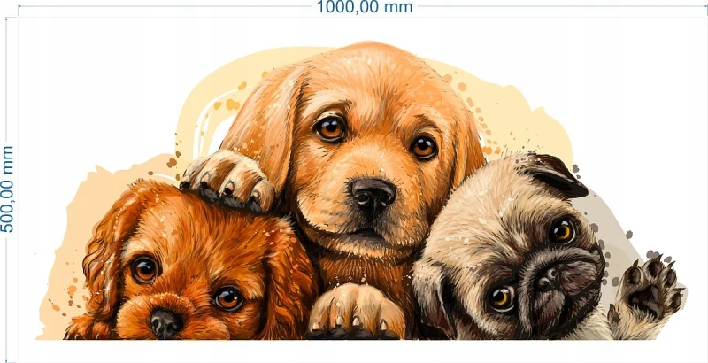 NAKLEJKI NA ŚCIANĘ zwierzęta, pies, pieski 100x50cm