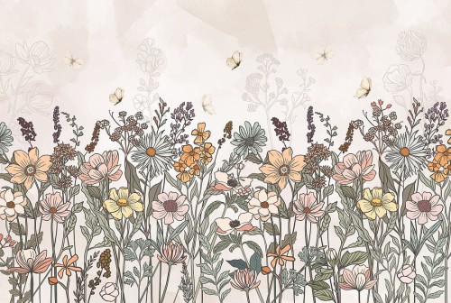 FOTOTAPETA vintage flora mural - NA WYMIAR