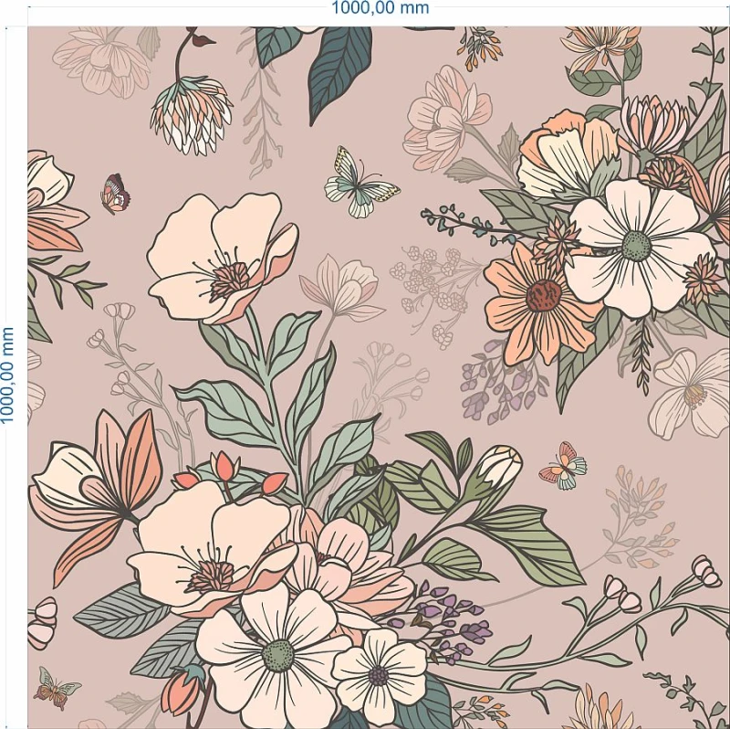 TAPETA vintage flora - NA WYMIAR