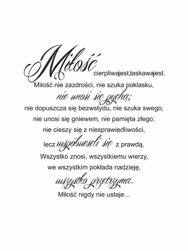 WYDRUK NA PŁÓNIE Hymn o Miłości - 150x200cm