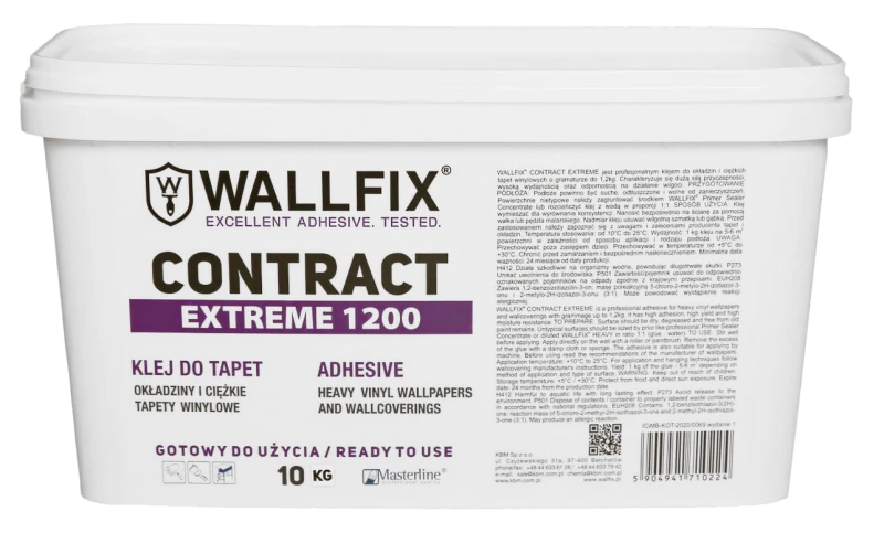 KLEJ DO TAPET winylowo flizelinowych - WALLFIX CONTRACT EXTREME 1200 2,5kg GOTOWY