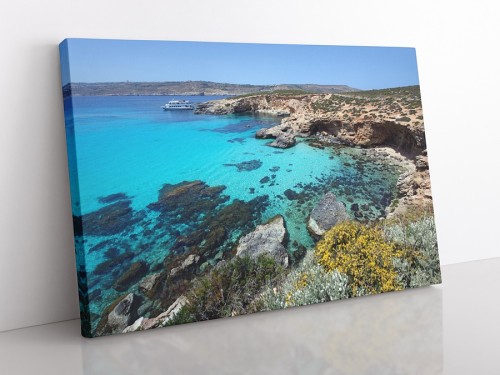 OBRAZ NA PŁÓTNIE Malta - blue lagoon wz1 