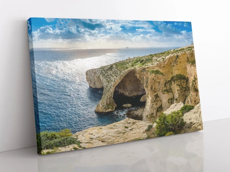 OBRAZ NA PŁÓTNIE Malta, blue grotto wz1